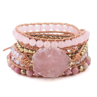 Cherry Blossom Agate Wrap Bracelet